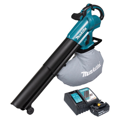 Souffleur et aspirateur à feuilles sur batterie Makita DUB 187 RT 18 V sans balais + 1x batterie 5,0 Ah + chargeur