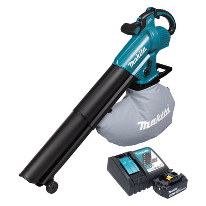 Souffleur et aspirateur à feuilles sur batterie Makita DUB 187 RG 18 V sans balais + 1x batterie 6,0 Ah + chargeur