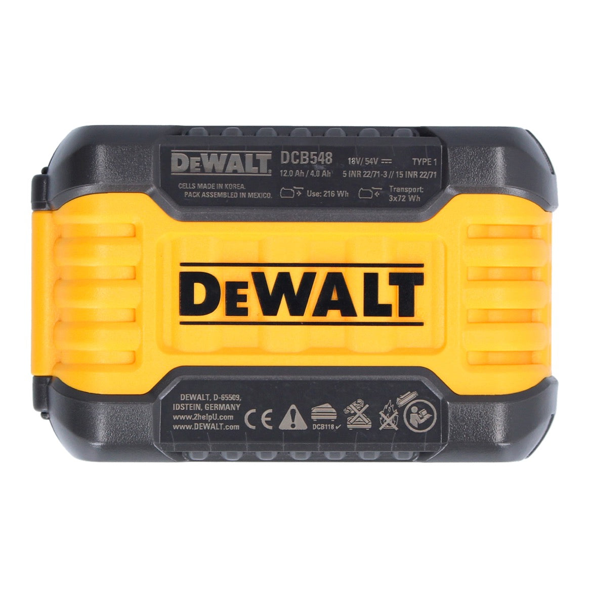 DeWalt 2x batterie DCB 548 18 V / 54 V max. 12 Ah / 12000 mAh Li-Ion XR FLEXVOLT - avec indicateur de niveau de charge