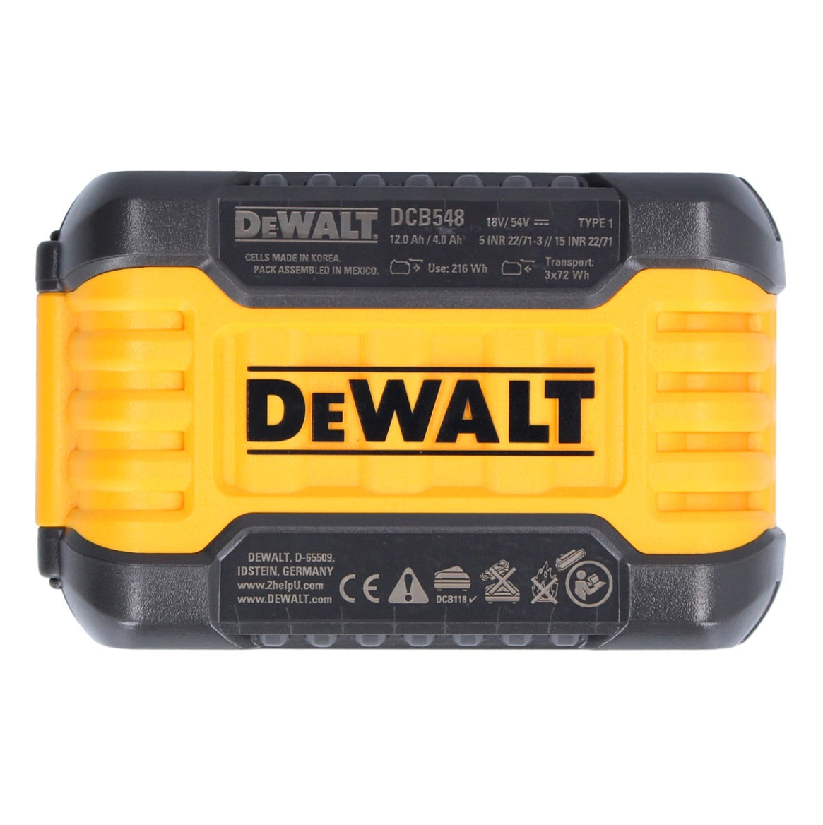 Batterie DeWalt 4x DCB 548 18 V / 54 V max. 12 Ah / 12000 mAh Li-Ion XR FLEXVOLT - avec indicateur de niveau de charge