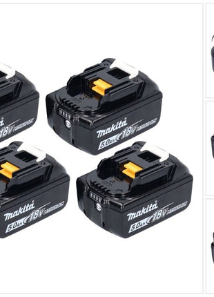 Jeu de batteries Makita 4x BL 1850 B 18 V 5,0 Ah / 5000 mAh batterie Li-ion (4x 197280-8)