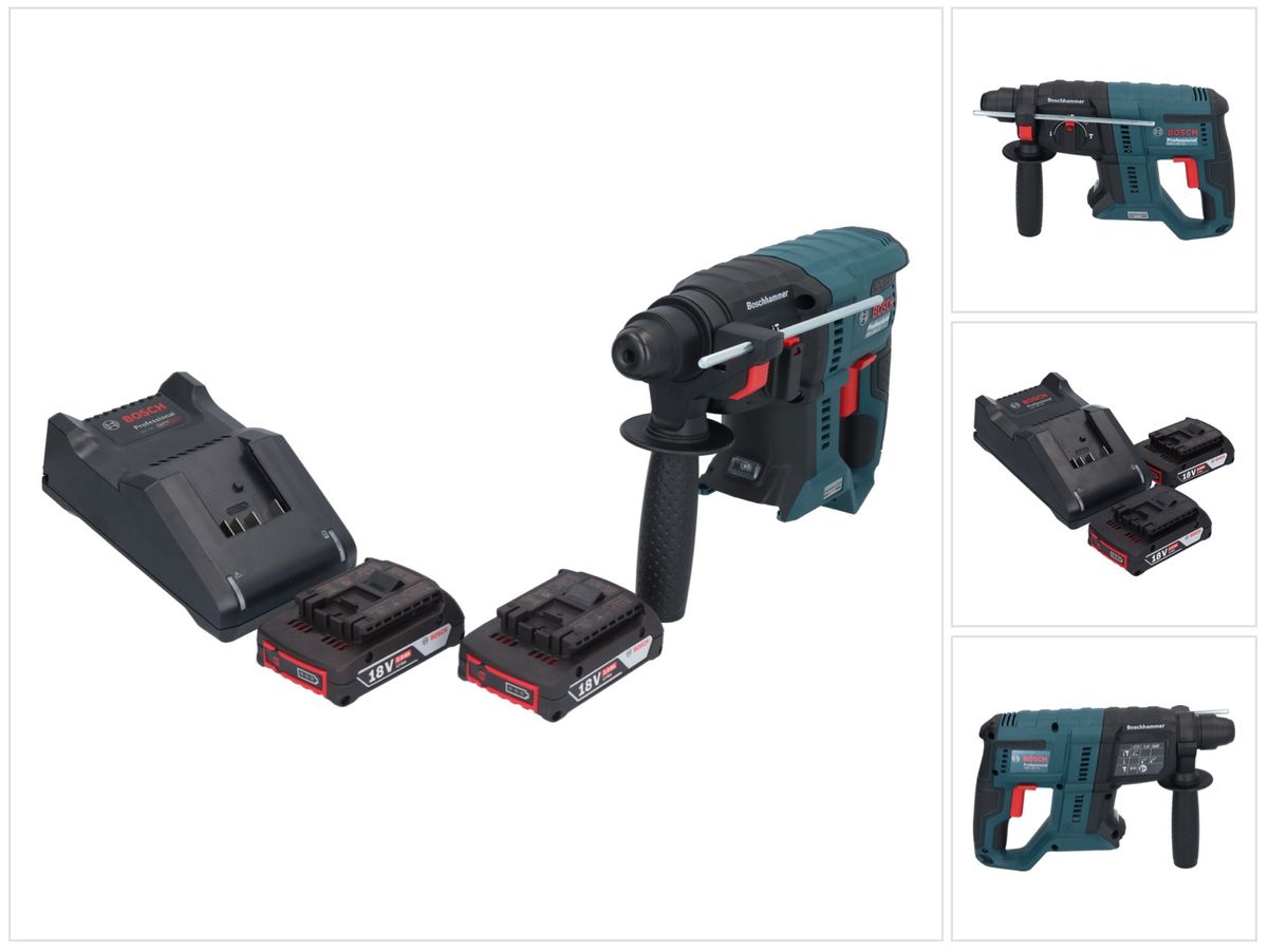 Bosch GBH 18V-21 Professional marteau perforateur sans fil 18 V 2,0 J SDS plus sans balais + 2 batteries 2,0 Ah + chargeur