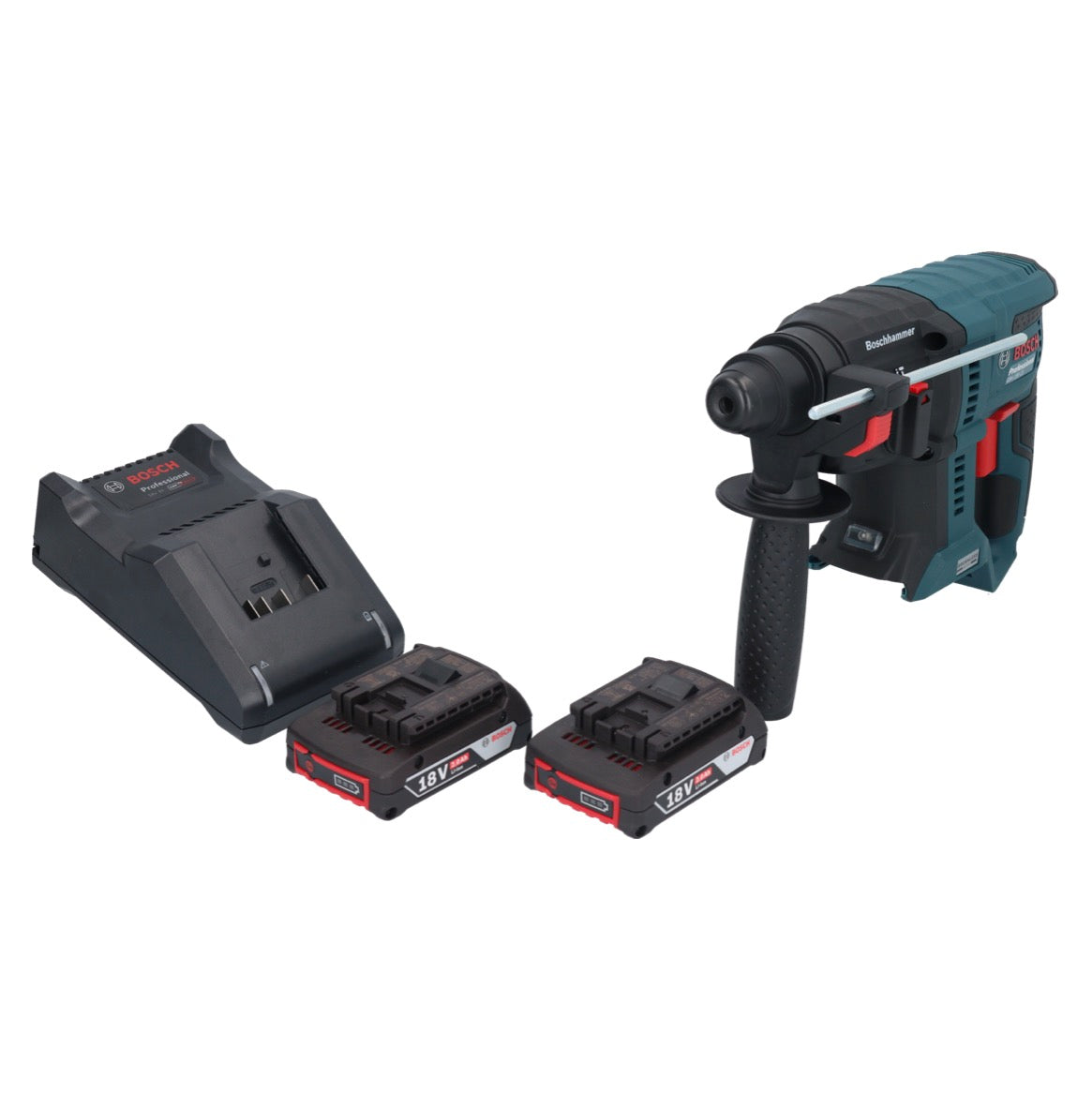 Bosch GBH 18V-21 Professional Akku Bohrhammer 18 V 2,0 J SDS plus Brushless + 2x Akku 2,0 Ah + Ladegerät