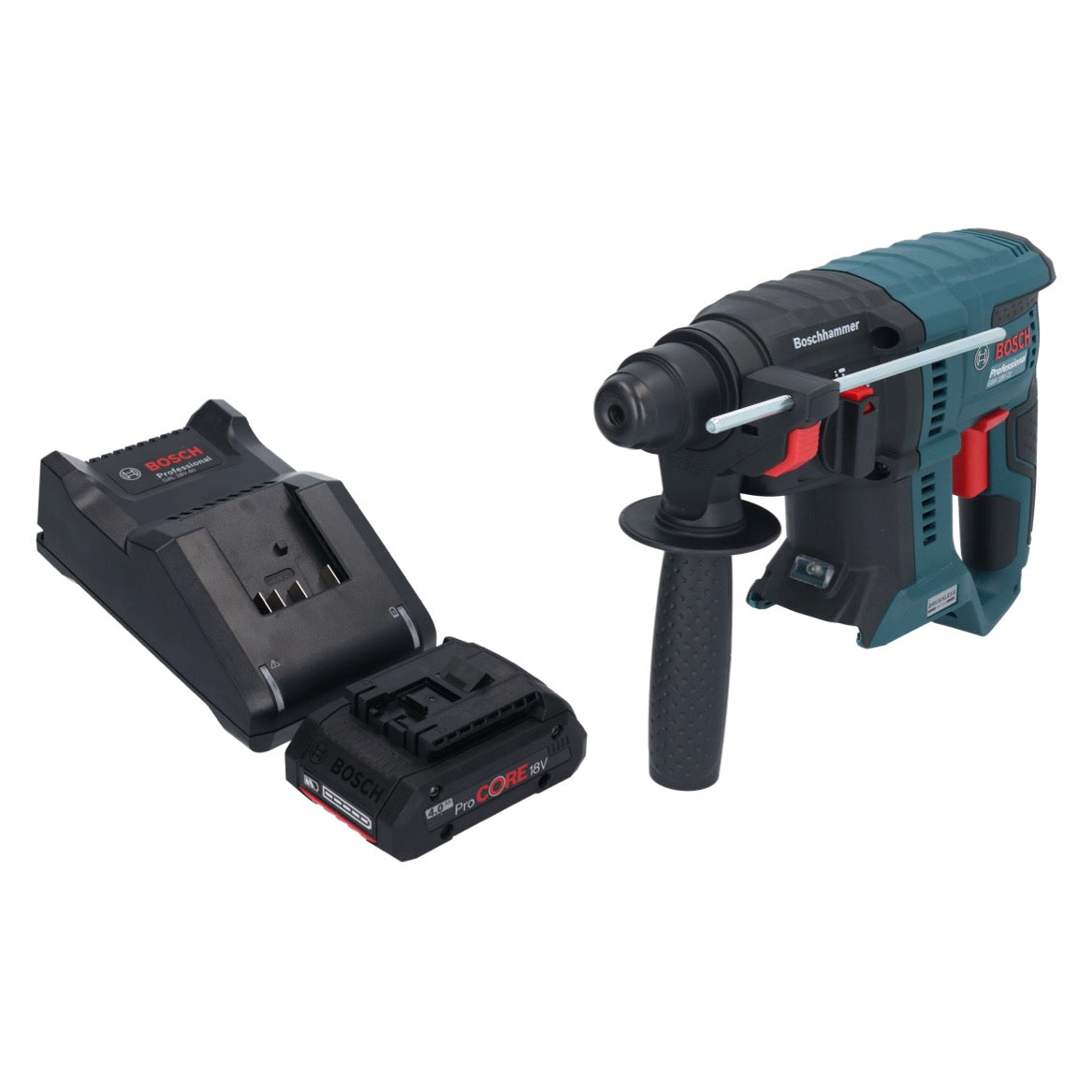 Bosch GBH 18V-21 Professional Akku Bohrhammer 18 V 2,0 J SDS plus Brushless + 1x ProCORE Akku 4,0 Ah + Ladegerät