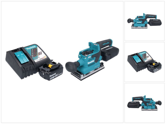 Makita DBO 382 RM1 ponceuse orbitale sur batterie 18 V 93 x 185 mm sans balai + 1x batterie 4,0 Ah + chargeur