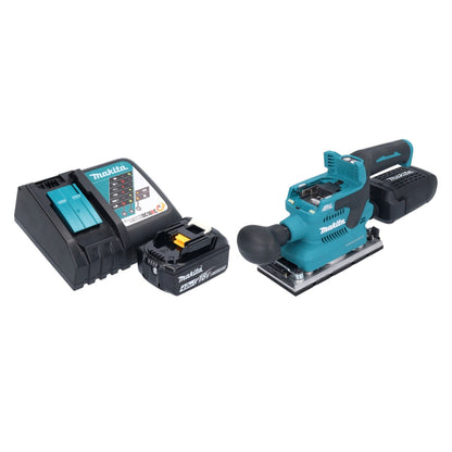 Makita DBO 382 RM1 ponceuse orbitale sur batterie 18 V 93 x 185 mm sans balai + 1x batterie 4,0 Ah + chargeur