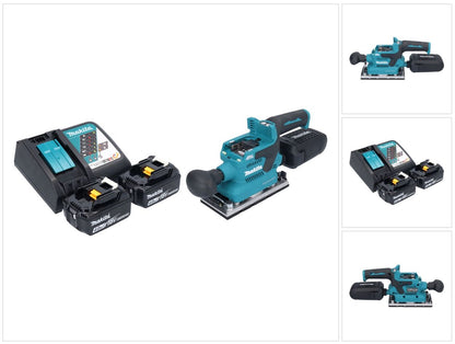 Makita DBO 382 RM ponceuse orbitale sur batterie 18 V 93 x 185 mm sans balais + 2x batteries 4,0 Ah + chargeur