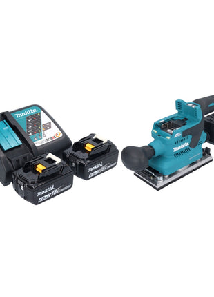 Makita DBO 382 RG ponceuse orbitale sur batterie 18 V 93 x 185 mm sans balais + 2x batteries 6,0 Ah + chargeur