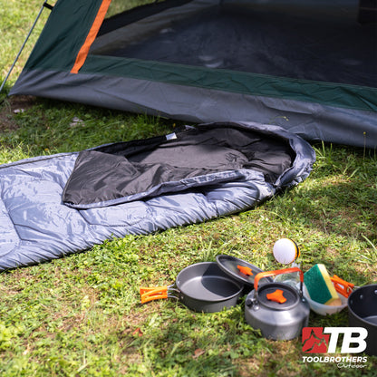 Toolbrothers Kit de camping en plein air Tente pour 2 à 4 personnes Tente hydraulique Pop-Up + Équipement de camping 13 pièces