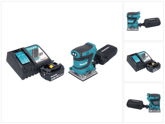 Makita DBO 484 RM1 ponceuse orbitale sur batterie 18 V 112 x 102 mm + 1x batterie 4,0 Ah + chargeur