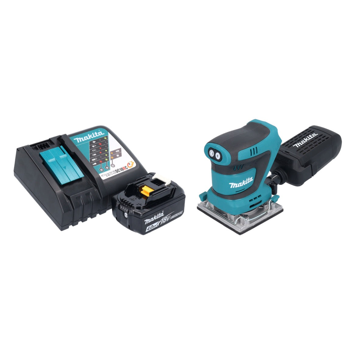 Makita DBO 484 RM1 ponceuse orbitale sur batterie 18 V 112 x 102 mm + 1x batterie 4,0 Ah + chargeur