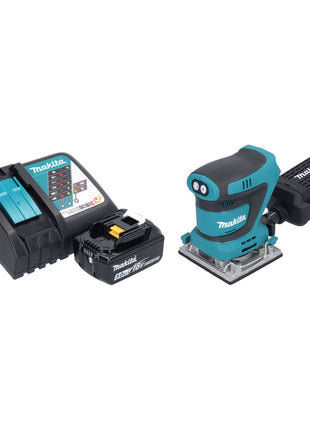 Makita DBO 484 RT1 ponceuse orbitale sur batterie 18 V 112 x 102 mm + 1x batterie 5,0 Ah + chargeur