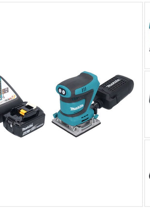 Makita DBO 484 RG1 Akku Schwingschleifer 18 V 112 x 102 mm + 1x Akku 6,0 Ah + Ladegerät