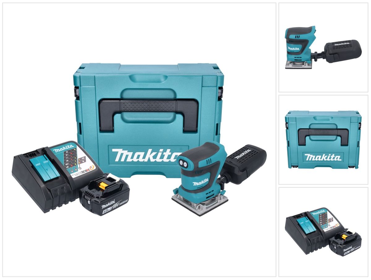 Ponceuse orbitale sur batterie Makita DBO 484 RM1J 18 V 112 x 102 mm + 1x batterie 4,0 Ah + chargeur + Makpac