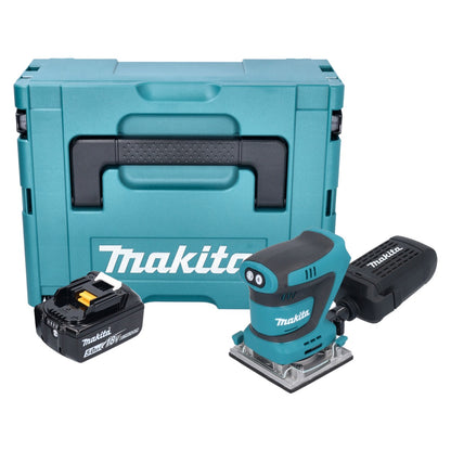 Ponceuse orbitale sur batterie Makita DBO 484 T1J 18 V 112 x 102 mm + 1x batterie 5,0 Ah + Makpac - sans chargeur