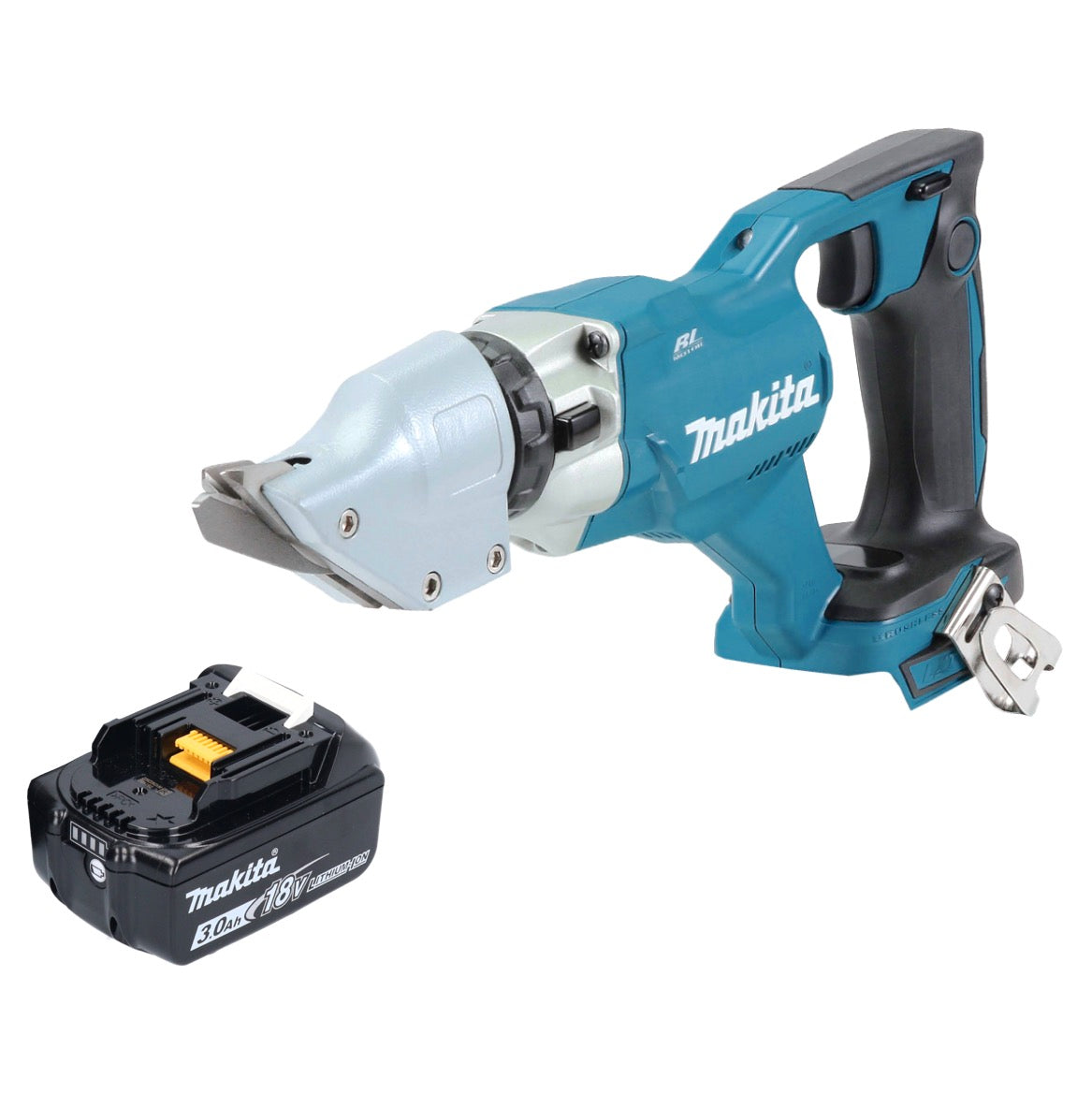 Makita DJS 200 F1 batterie cisailles à tôle 18 V 2,0 mm sans balais + 1x batterie 3,0 Ah - sans chargeur