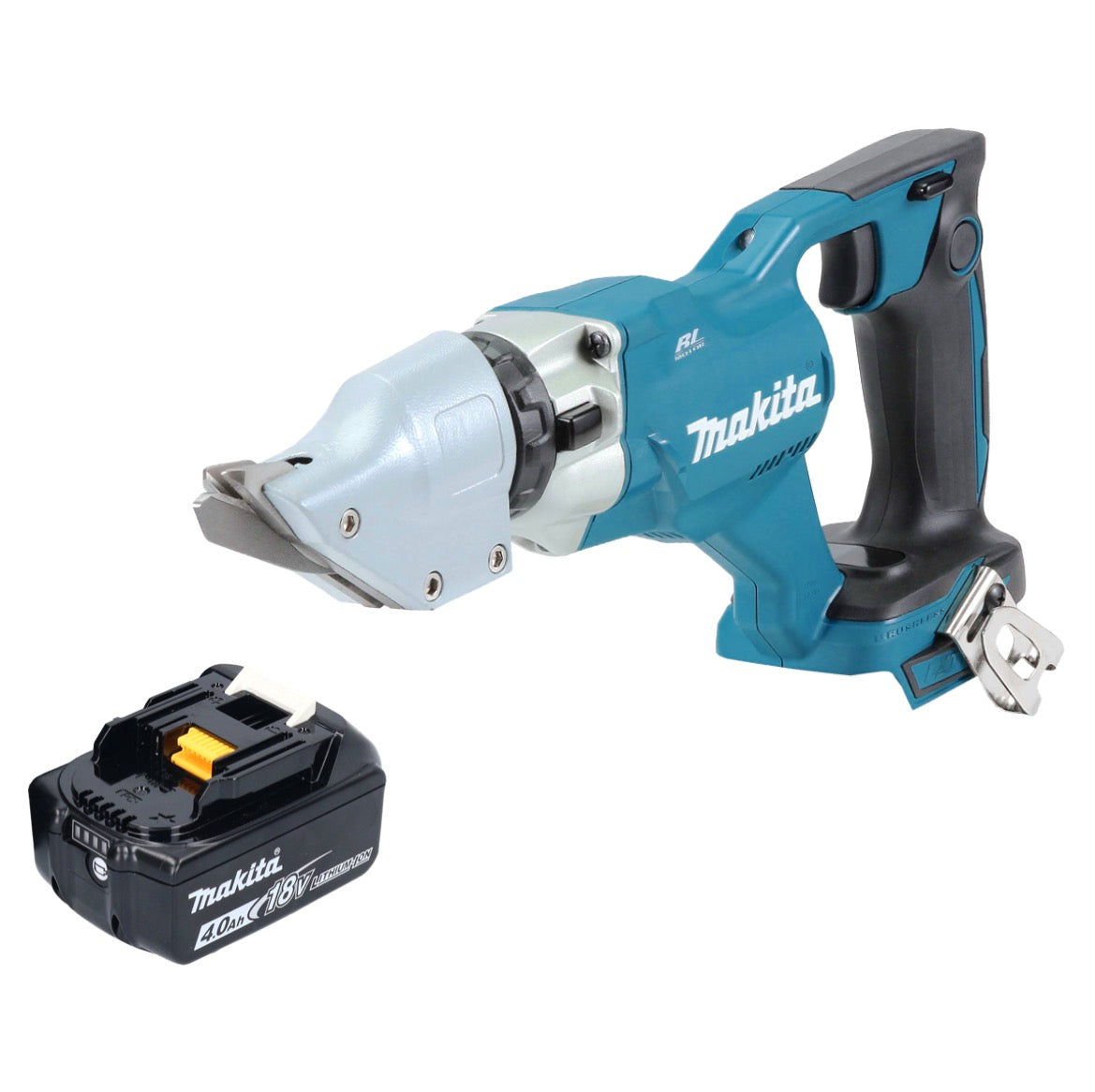 Makita DJS 200 M1 batterie cisailles à tôle 18 V 2,0 mm sans balais + 1x batterie 4,0 Ah - sans chargeur