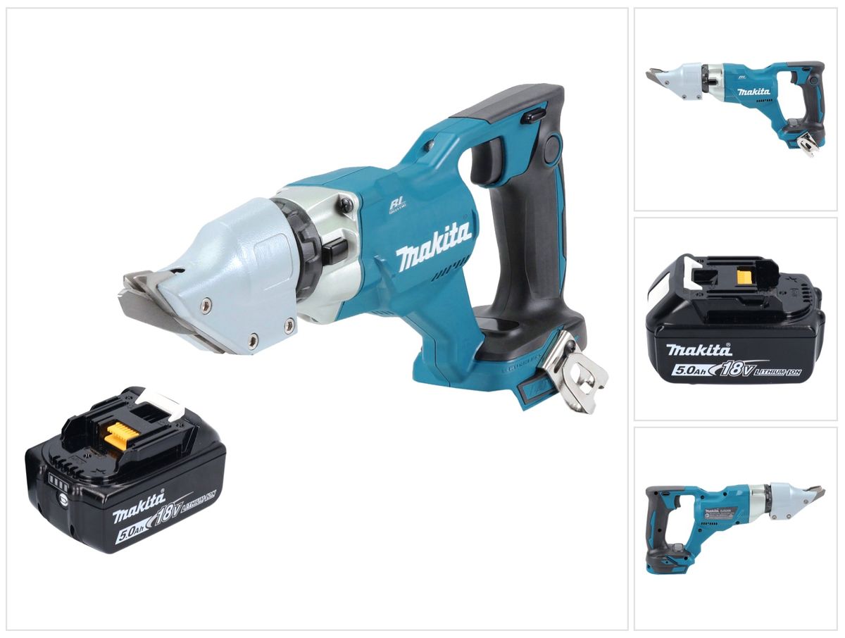 Makita DJS 200 T1 batterie cisailles à tôle 18 V 2,0 mm sans balais + 1x batterie 5,0 Ah - sans chargeur