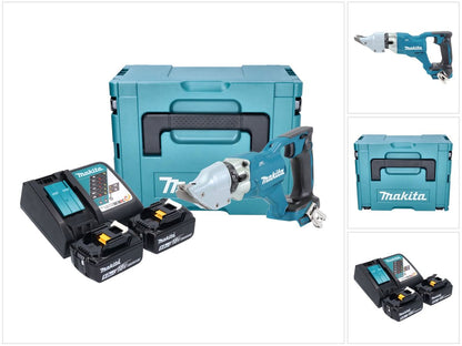 Makita DJS 200 RTJ batterie cisailles à tôle 18 V 2,0 mm brushless + 2x batteries 5,0 Ah + chargeur + Makpac