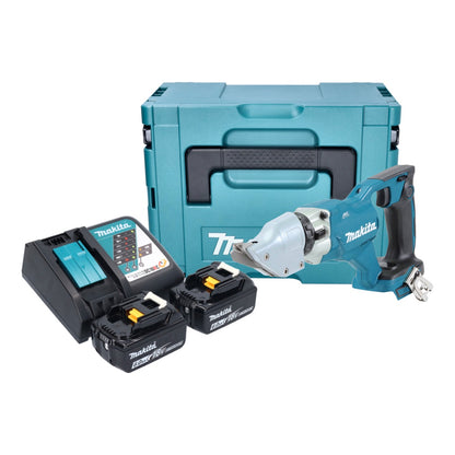 Makita DJS 200 RGJ batterie cisailles à tôle 18 V 2,0 mm brushless + 2x batteries 6,0 Ah + chargeur + Makpac