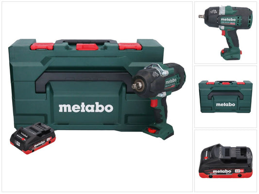 Clé à chocs sans fil Metabo SSW 18 LTX 1450 BL 18 V 1450 Nm sans balais + 1x batterie 4,0 Ah + métaBOX - sans chargeur