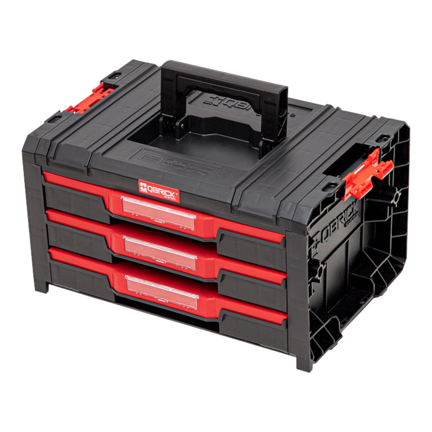 Qbrick System PRO Drawer 3 Toolbox 2.0 Expert stapelbar 450 x 310 x 244 mm 3x 4,5 l IP54 mit drei Schubläden 21 Inlays