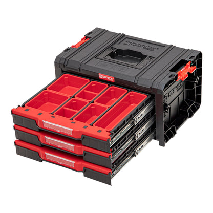 Qbrick System PRO Drawer 3 Toolbox 2.0 Expert empilable 450 x 310 x 244 mm 3x 4,5 l IP54 avec trois tiroirs 21 inserts