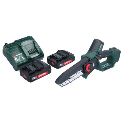 Scie à bois à batterie Metabo MS 18 LTX 15 18 V 15 cm 5 m/s + 2x batteries 2,0 Ah + chargeur