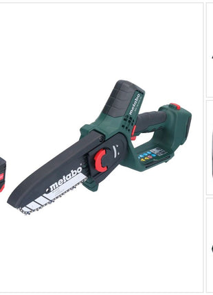 Scie à bois à batterie Metabo MS 18 LTX 15 18 V 15 cm 5 m/s + 1x batterie 4,0 Ah - sans chargeur