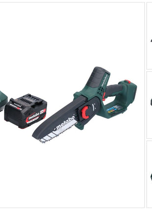 Scie à bois à batterie Metabo MS 18 LTX 15 18 V 15 cm 5 m/s + 1x batterie 4,0 Ah + chargeur