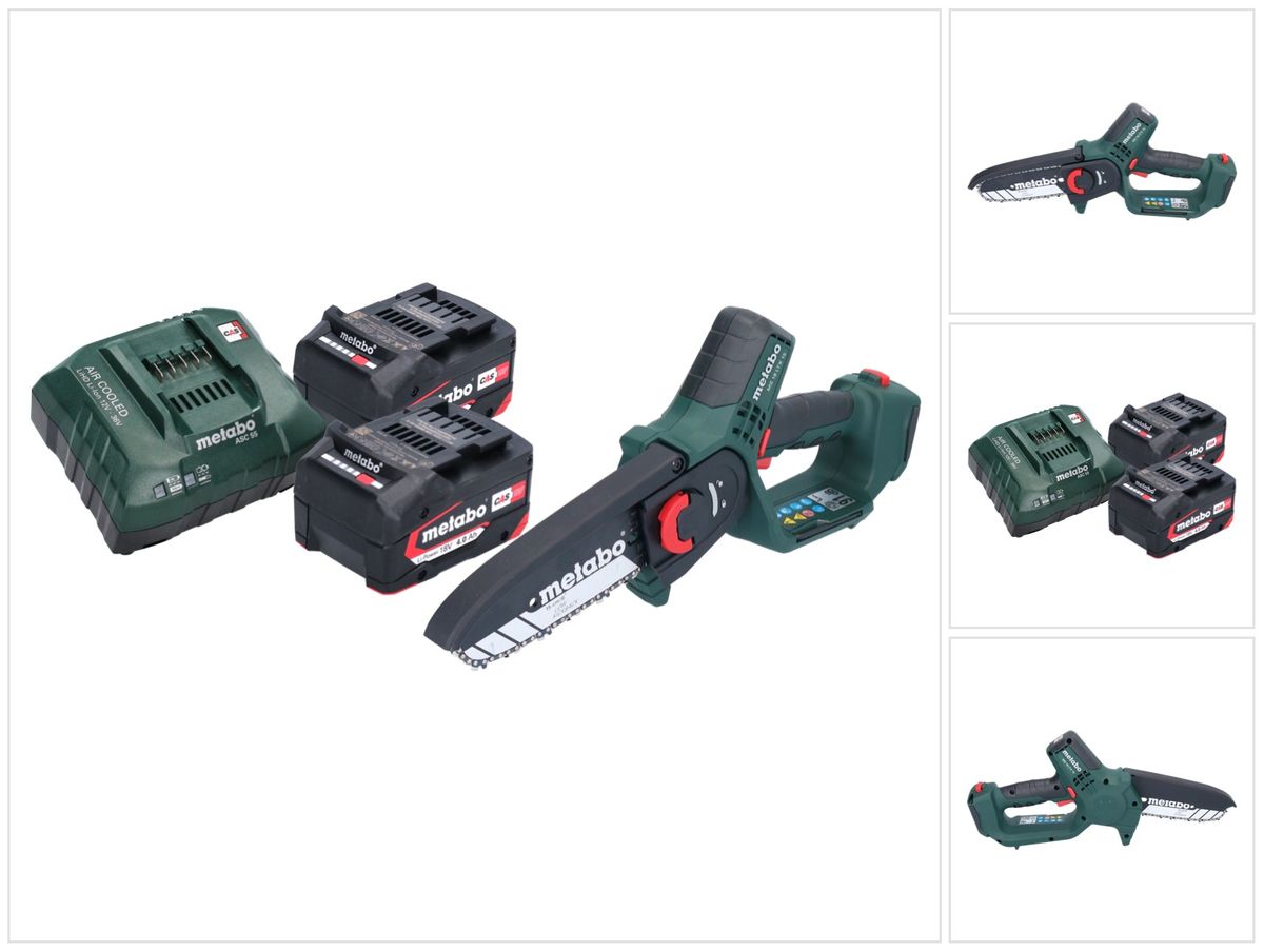 Scie à bois à batterie Metabo MS 18 LTX 15 18 V 15 cm 5 m/s + 2x batterie 4,0 Ah + chargeur