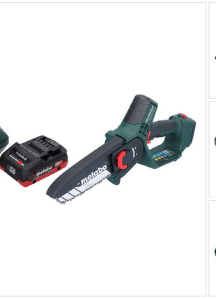 Scie à bois à batterie Metabo MS 18 LTX 15 18 V 15 cm 5 m/s + 1x batterie 4,0 Ah + chargeur