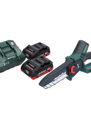 Scie à bois à batterie Metabo MS 18 LTX 15 18 V 15 cm 5 m/s + 2x batterie 4,0 Ah + chargeur