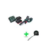 Scie à bois à batterie Metabo MS 18 LTX 15 18 V 15 cm 5 m/s + 2x batterie 4,0 Ah + chargeur + mètre ruban Metabo 5 mètres