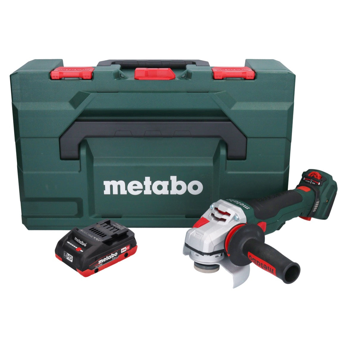 Metabo WVB 18 LTX BL 15-125 Meuleuse d'angle sur batterie Quick 18 V 125 mm sans balais + 1x batterie 4,0 Ah + métaBOX - sans chargeur