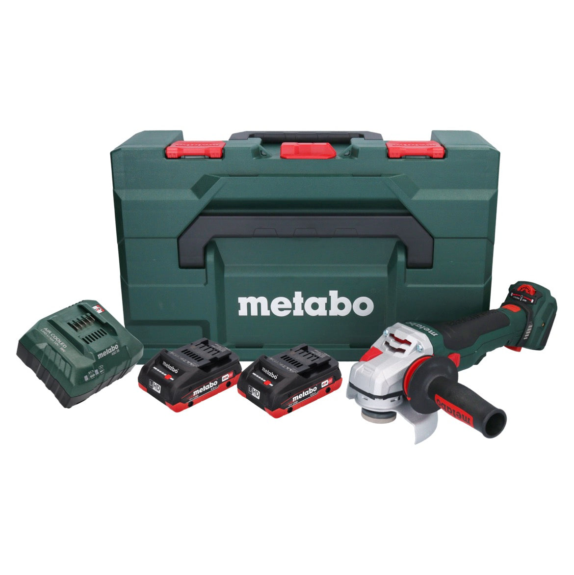 Metabo WVB 18 LTX BL 15-125 Meuleuse d'angle sur batterie Quick 18 V 125 mm sans balais + 2x batterie 4,0 Ah + chargeur + métaBOX