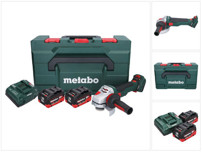 Metabo WVB 18 LTX BL 15-125 Meuleuse d'angle sur batterie Quick 18 V 125 mm sans balais + 2x batterie 10,0 Ah + chargeur + métaBOX