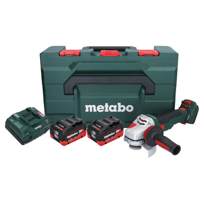 Metabo WVB 18 LTX BL 15-125 Meuleuse d'angle sur batterie Quick 18 V 125 mm sans balais + 2x batterie 10,0 Ah + chargeur + métaBOX