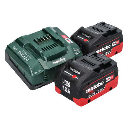 Metabo WVB 18 LTX BL 15-125 Meuleuse d'angle sur batterie Quick 18 V 125 mm sans balais + 2x batterie 10,0 Ah + chargeur + métaBOX