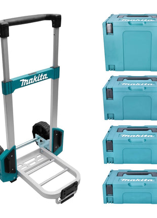 Chariot de transport Makita TR00000001 + taille Makpac. 1 + taille 2 + taille 3 + taille 4 cas système