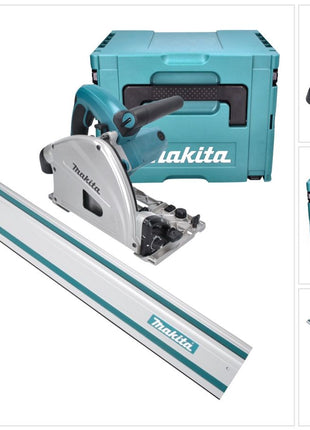 Scie plongeante Makita SP 6000 J1 1300 W 165 mm + rail de guidage 1400 mm + Makpac