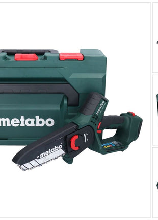 Scie à bois à batterie Metabo MS 18 LTX 15 18 V 15 cm 5 m/s + métaBOX (600856840) - sans batterie, sans chargeur