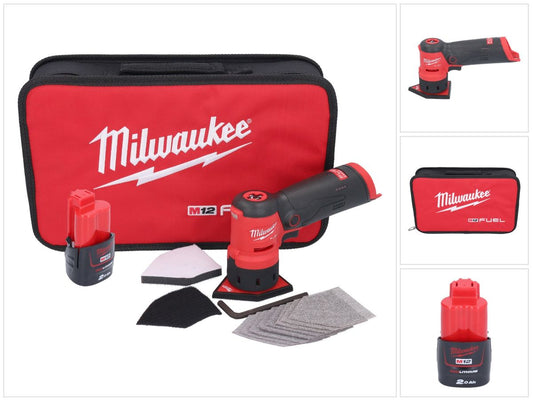 Meuleuse à pointes sur batterie Milwaukee M12 FDSS-201B 12 V 88,8 x 63,5 mm + 1x batterie 2,0 Ah - sans chargeur