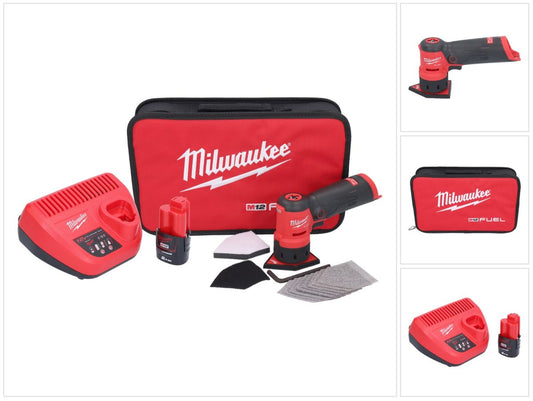 Milwaukee M12 FDSS-201B Akku Punktschleifer 12 V 88,8 x 63,5 mm + 1x Akku 2,0 Ah + Ladegerät