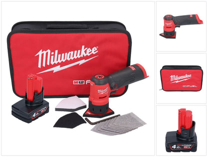 Meuleuse à pointes sur batterie Milwaukee M12 FDSS-401B 12 V 88,8 x 63,5 mm + 1x batterie 4,0 Ah - sans chargeur