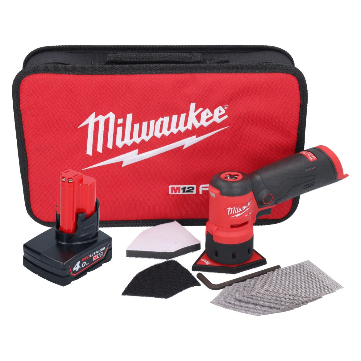 Meuleuse à pointes sur batterie Milwaukee M12 FDSS-401B 12 V 88,8 x 63,5 mm + 1x batterie 4,0 Ah - sans chargeur