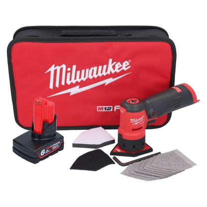 Meuleuse à pointes sur batterie Milwaukee M12 FDSS-601B 12 V 88,8 x 63,5 mm + 1x batterie 6,0 Ah - sans chargeur