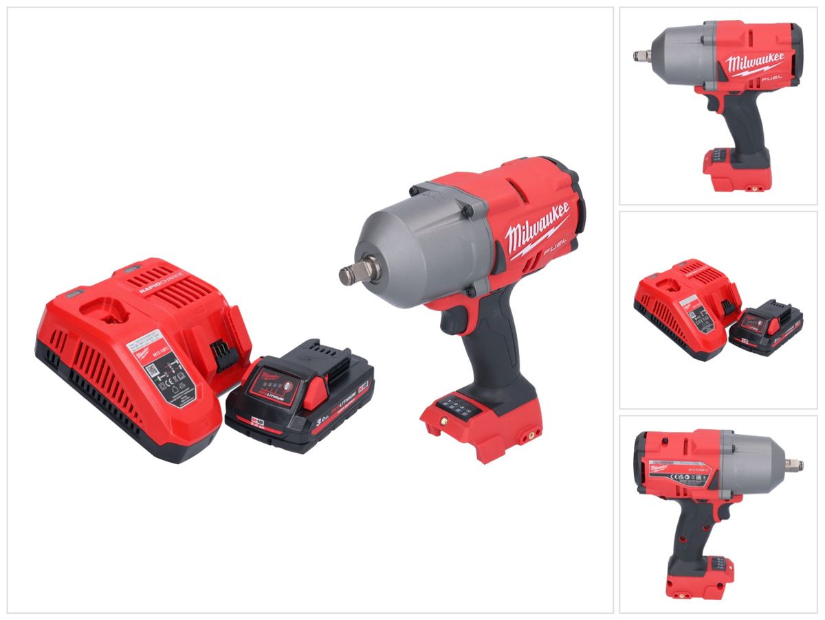 Milwaukee M18 FHIWF12-301 Akku Schlagschrauber 18 V 1356 Nm 1/2" Brushless + 1x Akku 3,0 Ah + Ladegerät