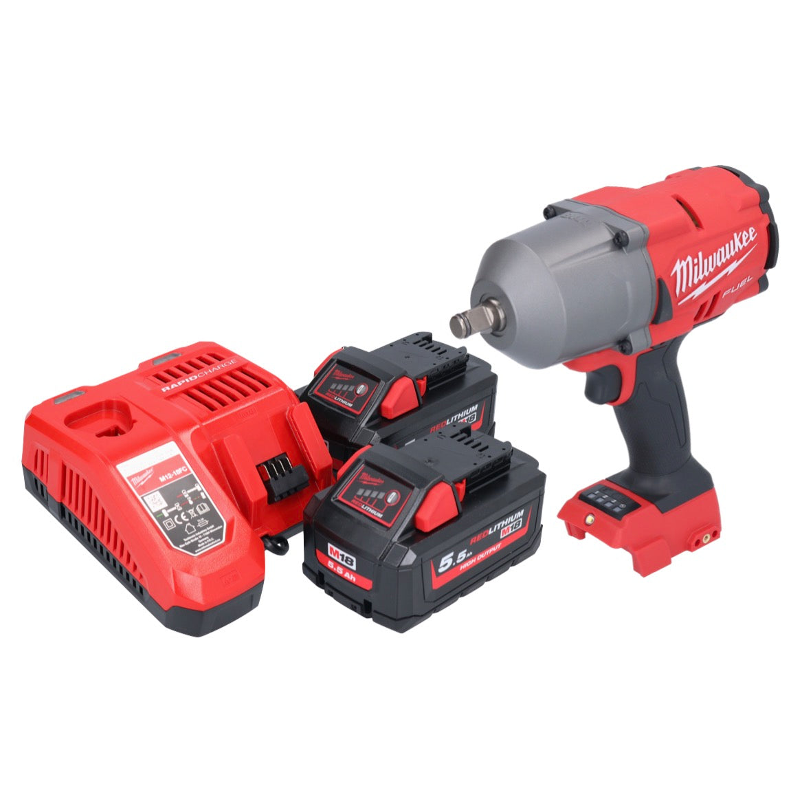 Clé à chocs sans fil Milwaukee M18 FHIWF12-552 18 V 1356 Nm 1/2" brushless + 2x batterie 5,5 Ah + chargeur