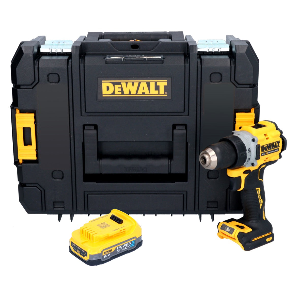 Perceuse-visseuse sans fil DeWalt DCD 800 NT 18 V 90 Nm sans balais + 1x batterie 1,7 Ah + TSTAK - sans chargeur